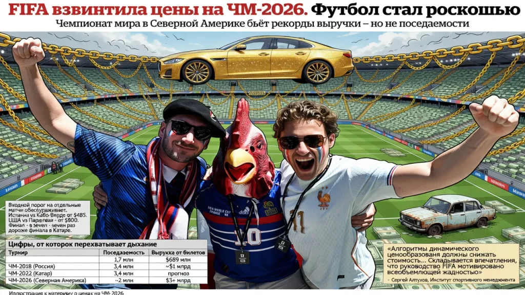 FIFA взвинтила цены на ЧМ-2026. Футбол стал роскошью